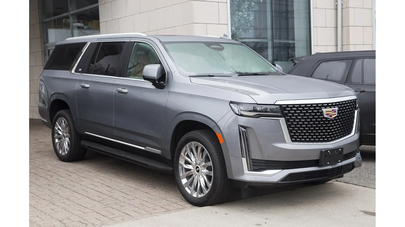 Cadillac Escalade front three-quarter view — SeaTac CONRAC rental model gallery