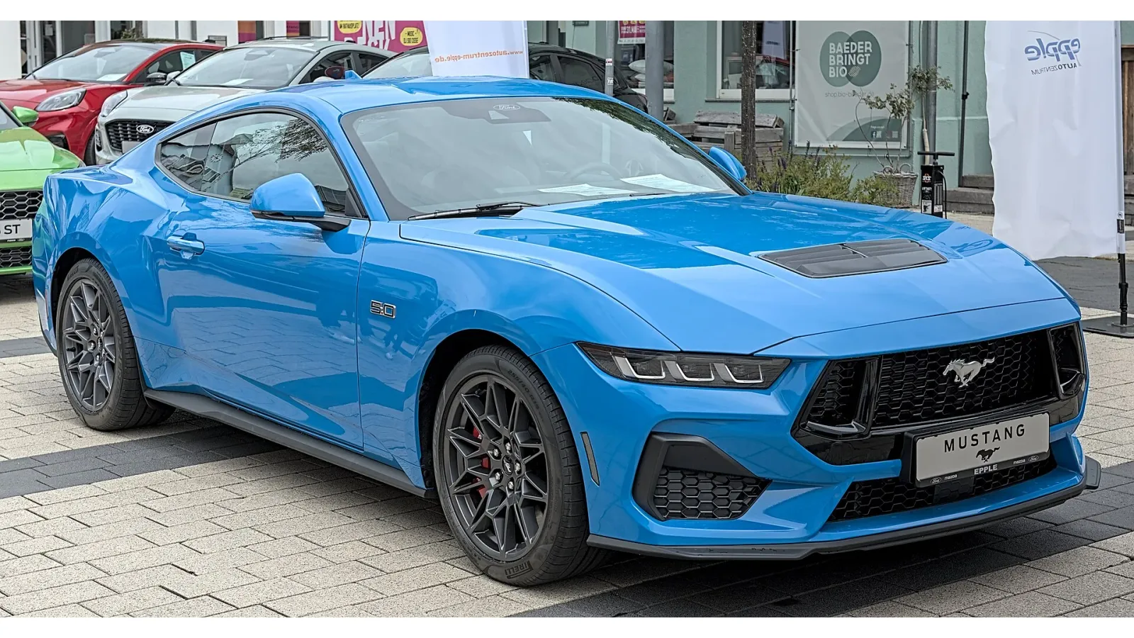 Ford Mustang front three-quarter view — SeaTac CONRAC rental model gallery
