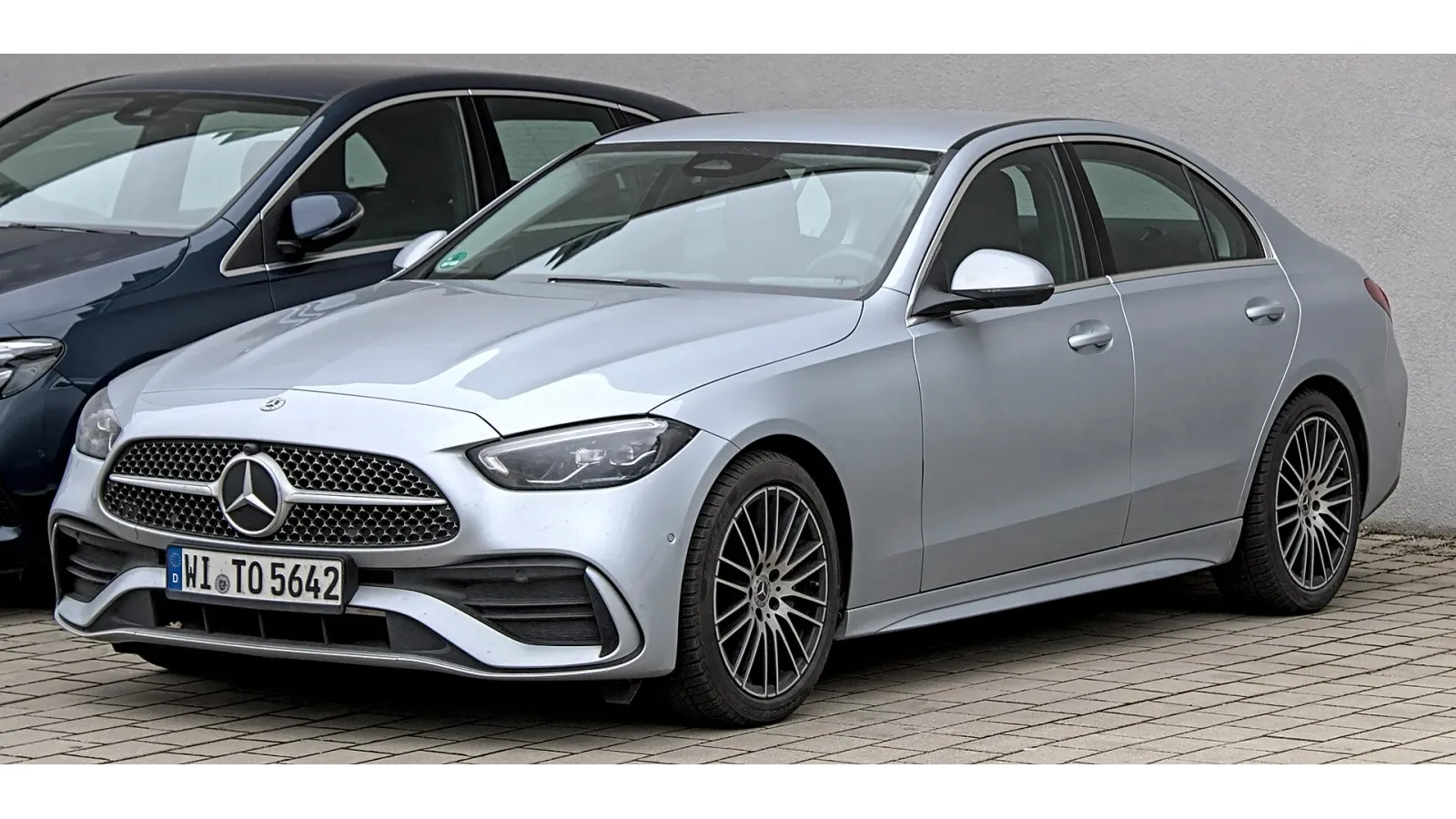 Mercedes-Benz C-Class front three-quarter view — SeaTac CONRAC rental model gallery